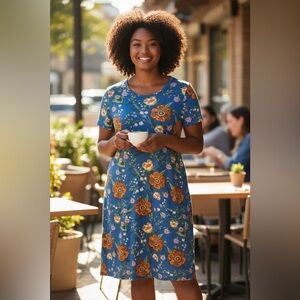 LuLaRoe Floral Swing Dress – Size XL